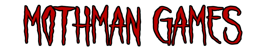 'Mothman games' in scary red text